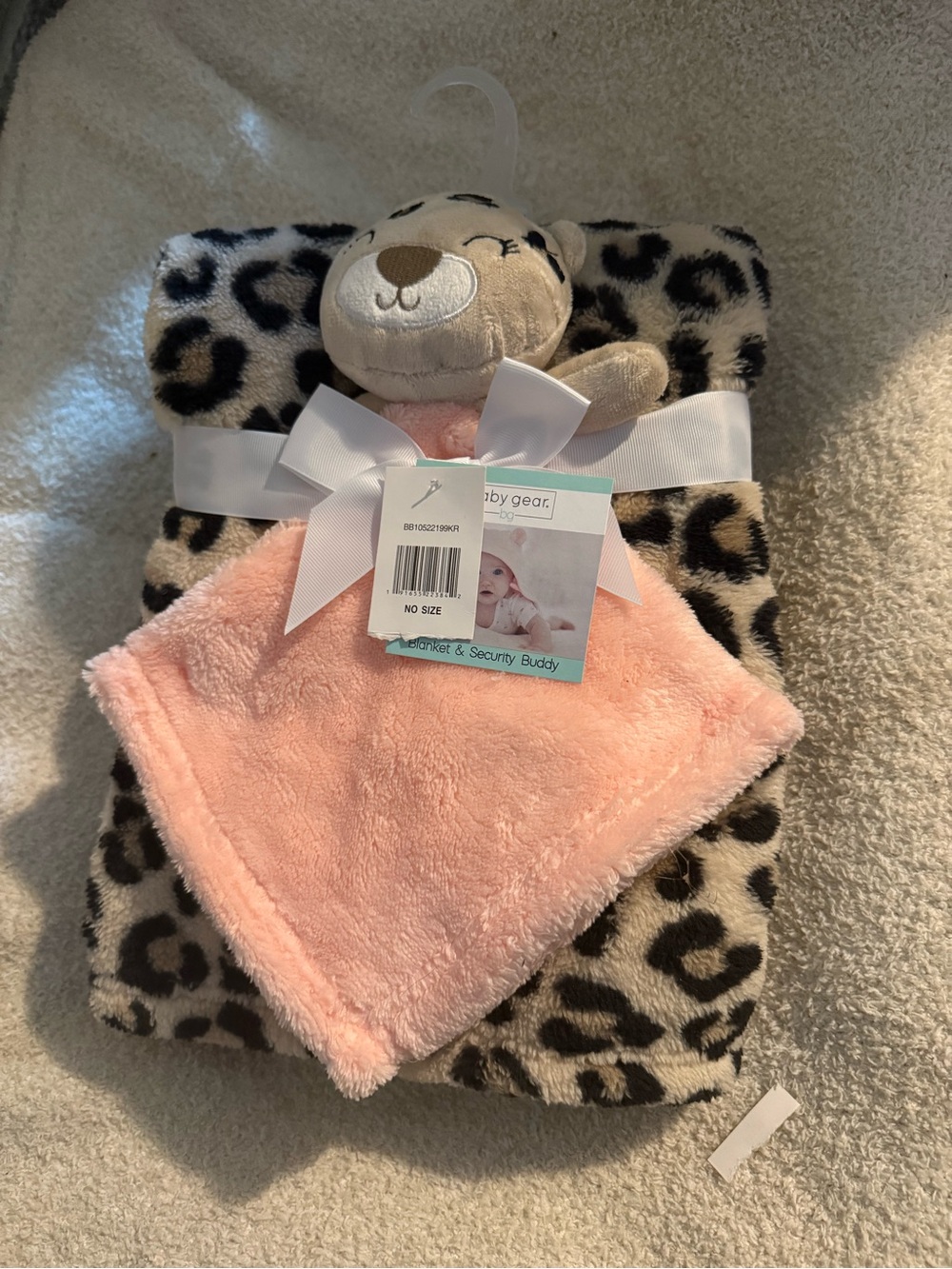 Baby Gear Pink Lovey with Leopard Print Plush Throw